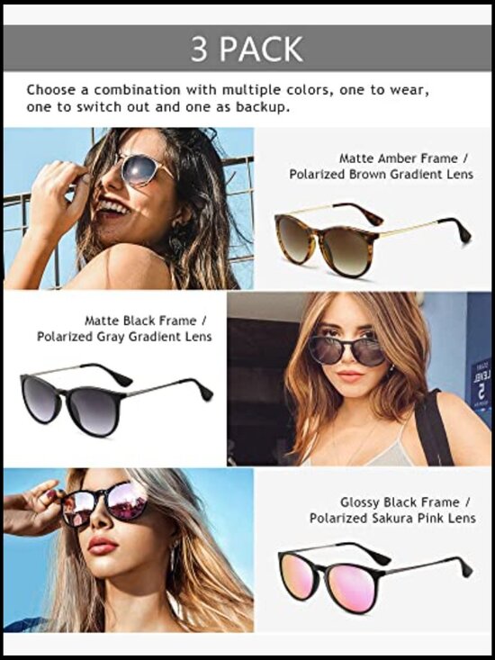 Premium Vintage Round Sunglasses Polarized UV400 TR90 Frame Unisex